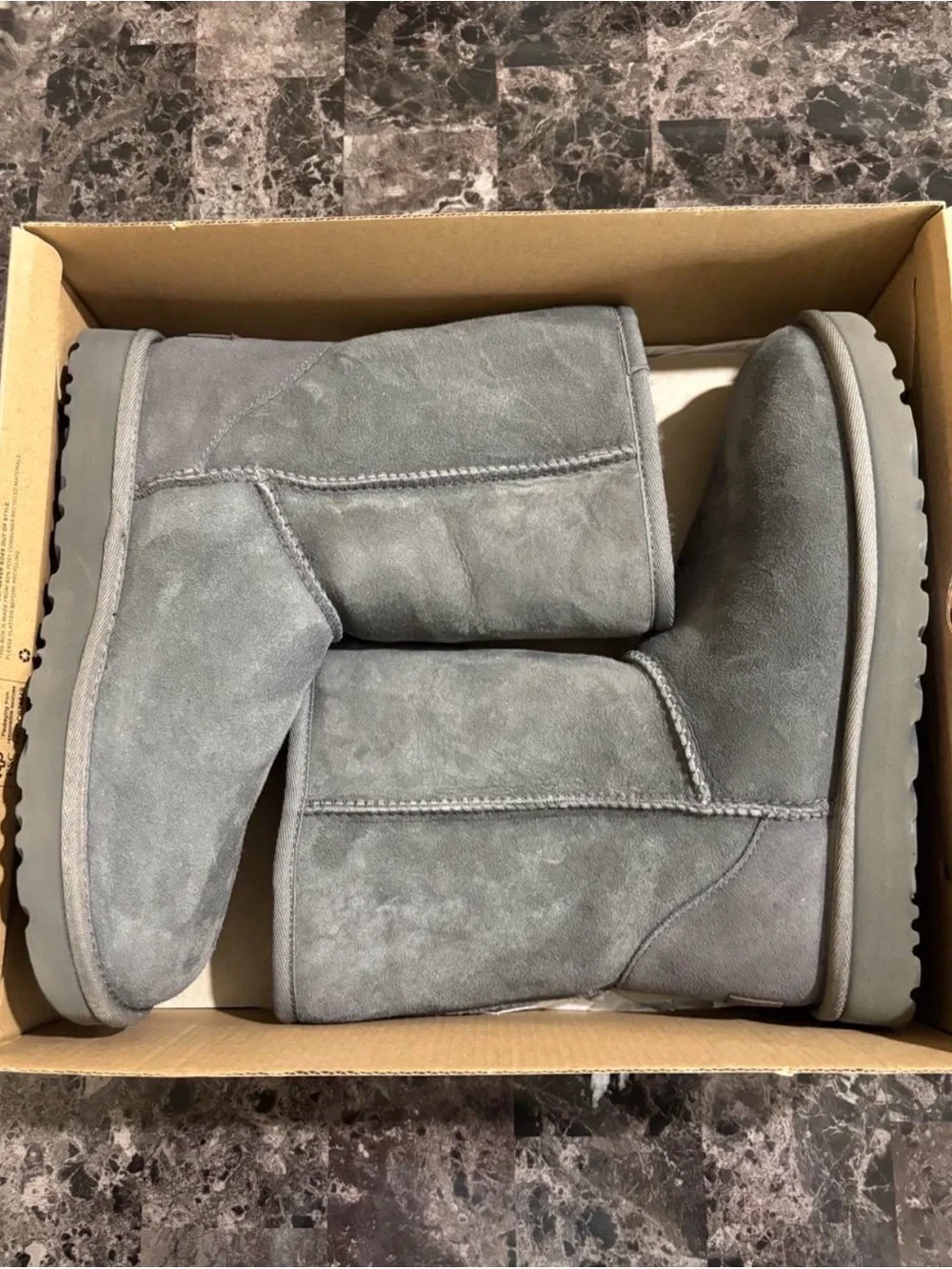 UGG Classic Short Boots in Charcoal Gray